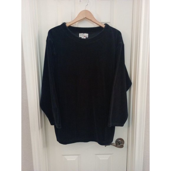 Women's Vintage pebble Court Black Long Sleeve Soft Sweat Shirt Size Large - Picture 1 of 8